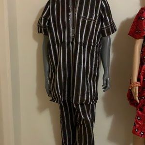 African clothing, materials and jewelry and beads.